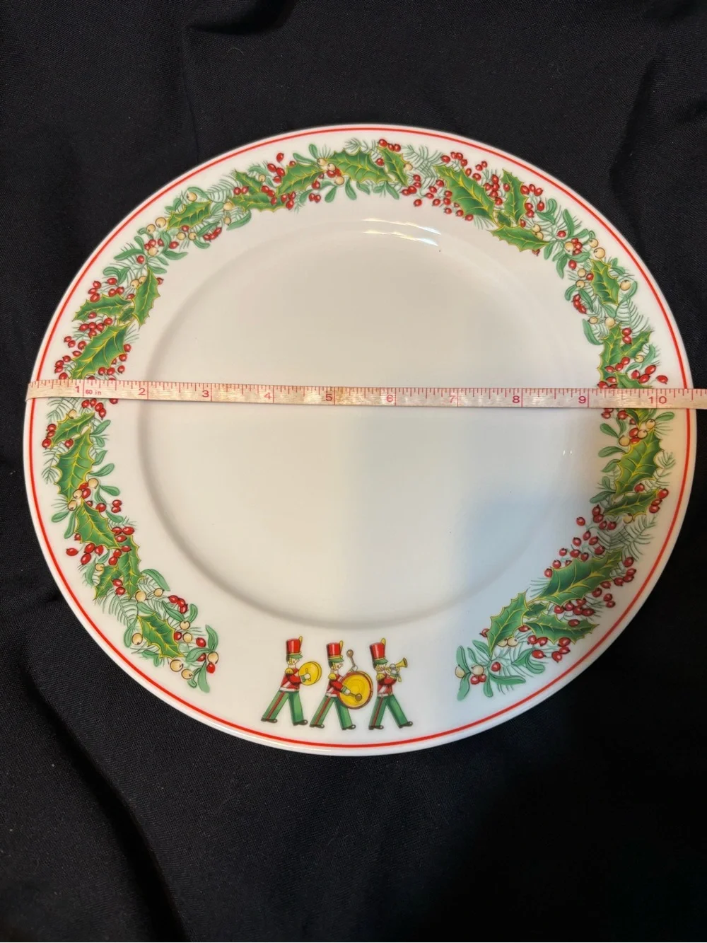 Vista Alegre Christmas Magic 10 1/2” Dinner Plate with Toy Soldier Band
